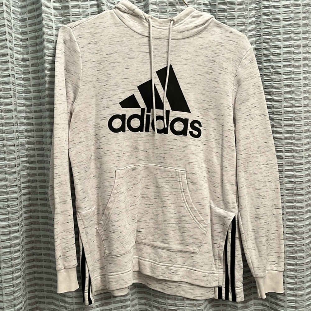 White Adidas Cowl Neck Hoodie